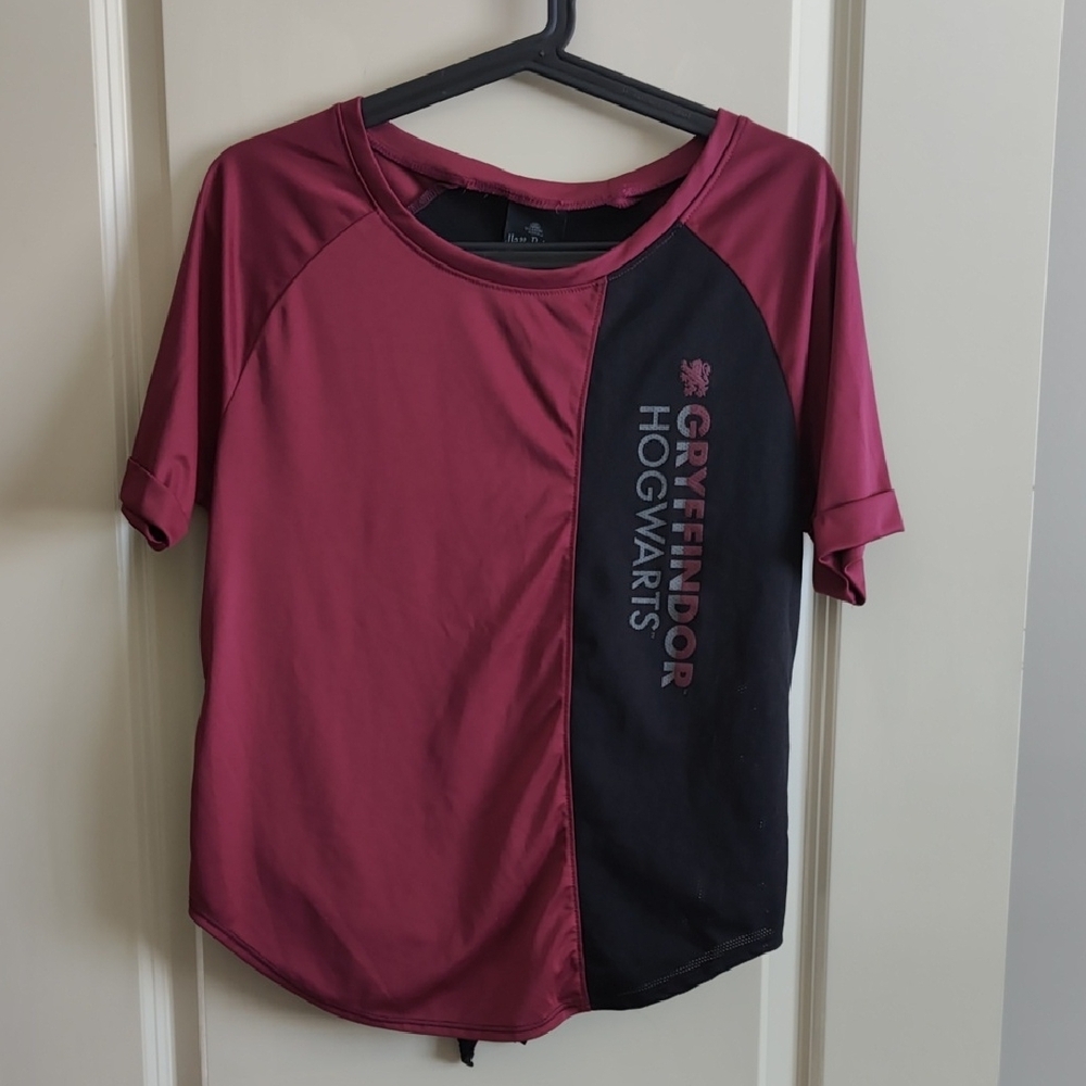 Gryffindor Hogwarts Women's Burgundy and Black Top